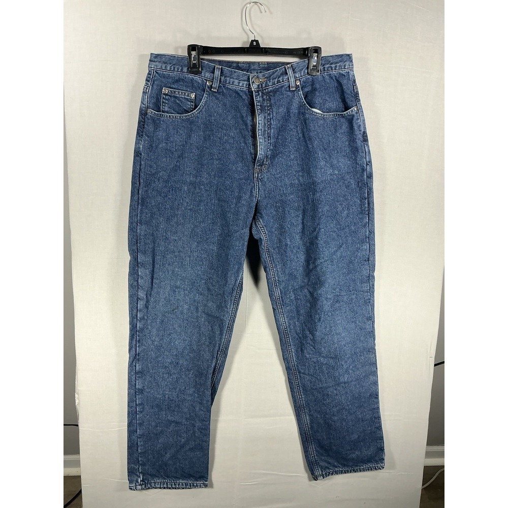 Maverick‎ Flannel Lined Jeans Mens 38x32 Blue Denim Workwear Winter Vintage